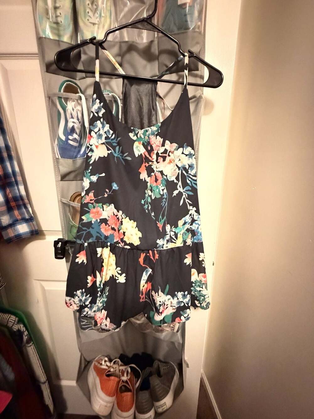 Floral Halter Size XL Black Multi